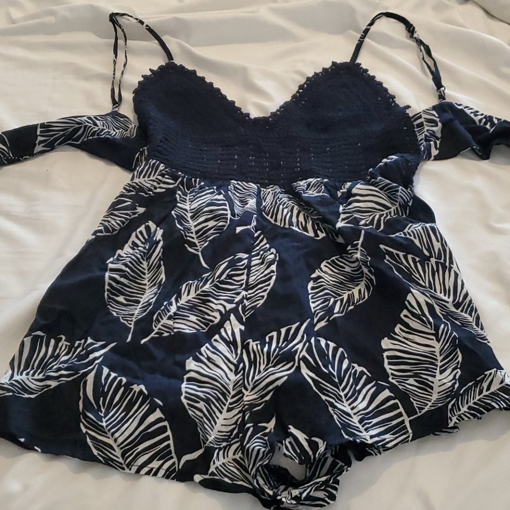 Romper (XS) - Navy and White NEW
